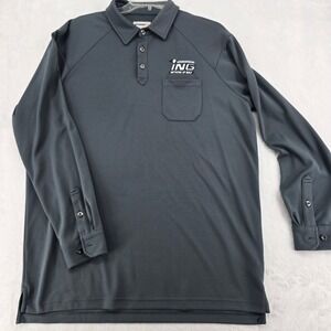 Chase54 Polo Shirt Mens Large Polo Gray Long Sleeve ING Network of Golf Logo